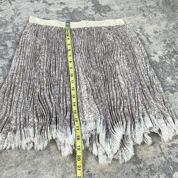 NWT Etro Micro Accordion Pleat Mini Skirt Floral Lace Hem Sz 44 - Picture 6 of 12